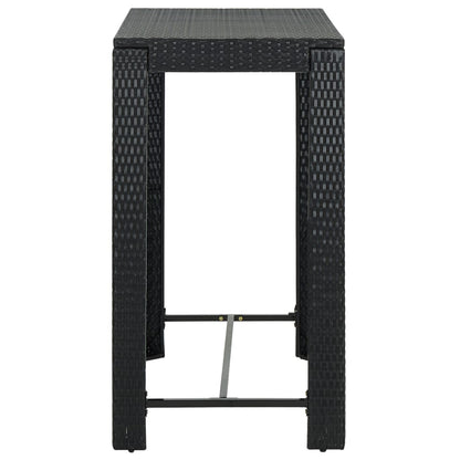 Tavolo da Bar da Giardino Nero 100x60,5x110,5 cm Polyrattan - homemem39