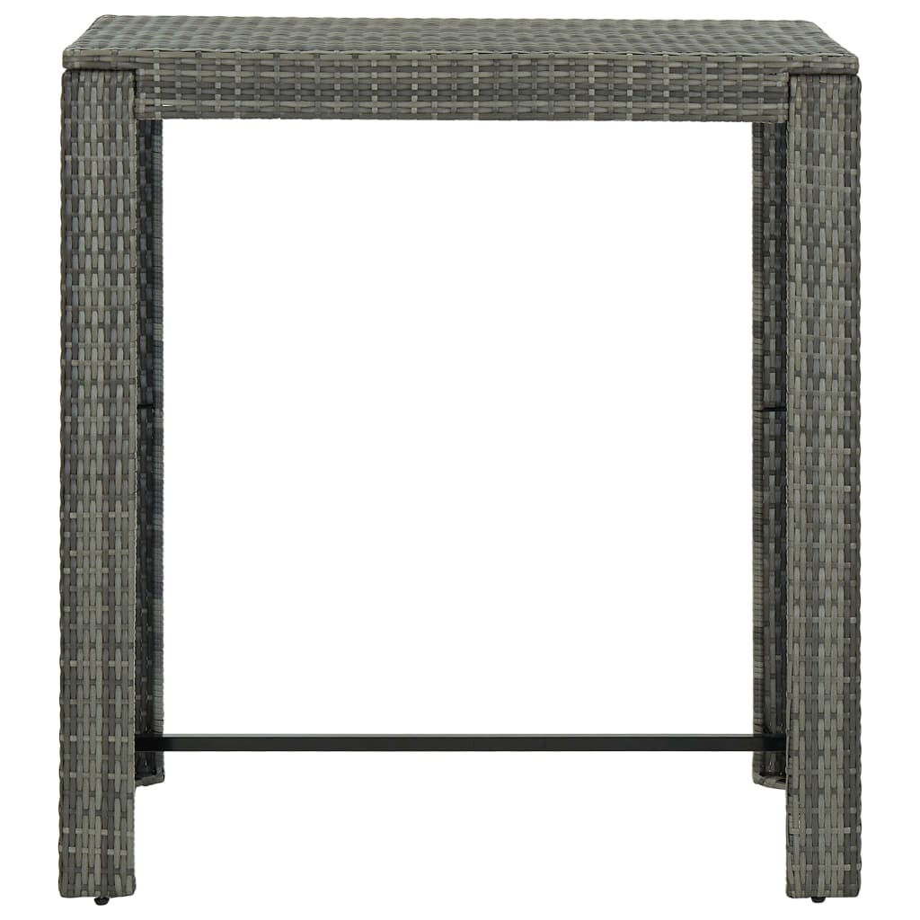 Tavolo da Bar da Giardino Grigio 100x60,5x110,5 cm Polyrattan - homemem39