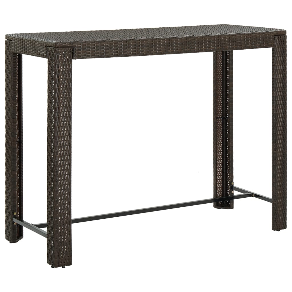 Tavolo Bar da Giardino Marrone 140,5x60,5x110,5 cm Polyrattan - homemem39