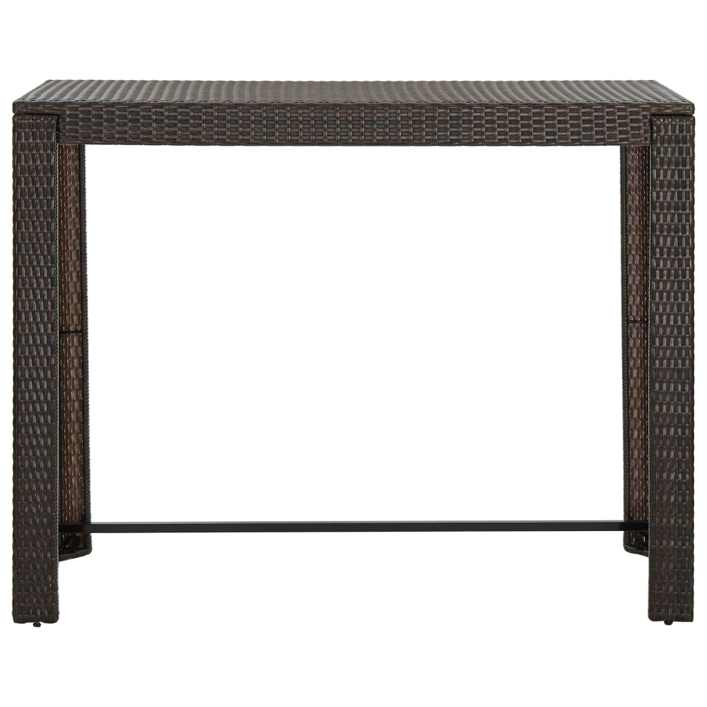 Tavolo Bar da Giardino Marrone 140,5x60,5x110,5 cm Polyrattan - homemem39