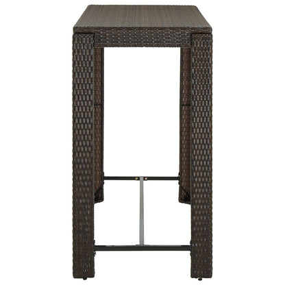 Tavolo Bar da Giardino Marrone 140,5x60,5x110,5 cm Polyrattan - homemem39