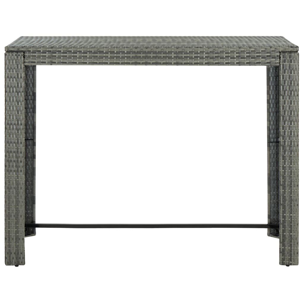 Tavolo Bar da Giardino Grigio 140,5x60,5x110,5 cm in Polyrattan - homemem39