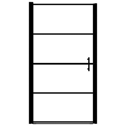 Porta per Doccia in Vetro Temperato 100x178 cm Nera - homemem39