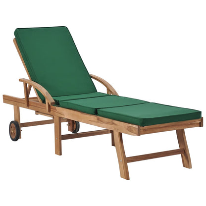 Lettini Prendisole con Cuscini 2 pz in Legno di Teak Verde - homemem39