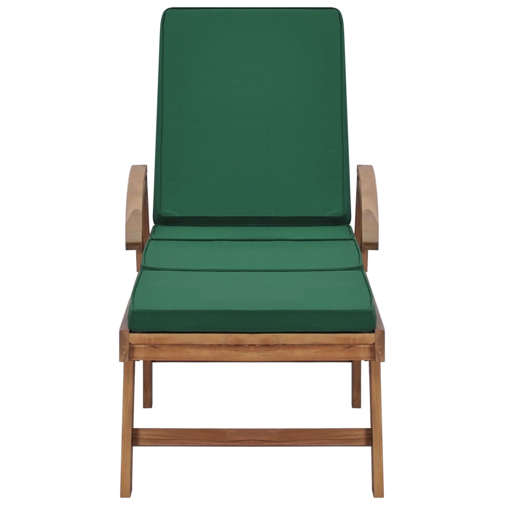 Lettini Prendisole con Cuscini 2 pz in Legno di Teak Verde - homemem39