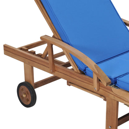 Lettini Prendisole con Cuscini 2 pz in Legno di Teak Blu - homemem39