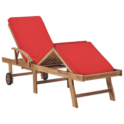 Lettini Prendisole con Cuscini 2 pz in Legno di Teak Rosso - homemem39