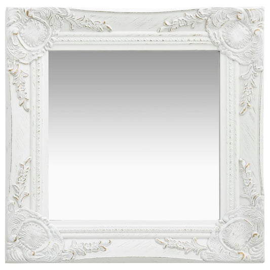 Specchio da Parete Stile Barocco 40x40 cm Bianco - homemem39