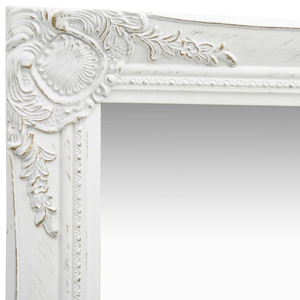 Specchio da Parete Stile Barocco 40x40 cm Bianco - homemem39