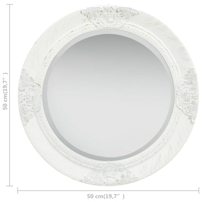 Specchio da Parete Stile Barocco 50 cm Bianco - homemem39