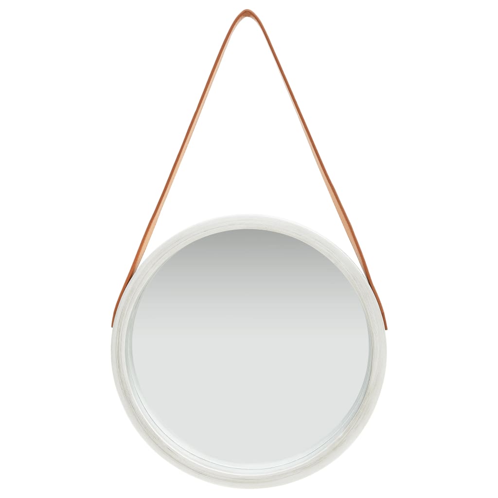 Specchio da Parete con Cinghia 40 cm Argento - homemem39