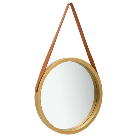 Specchio da Parete con Cinghia 50 cm Oro - homemem39