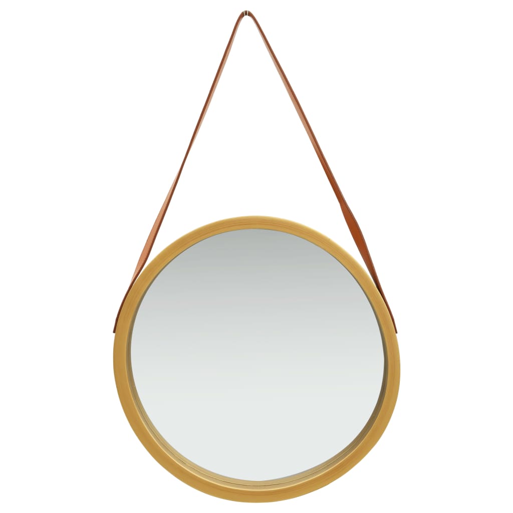 Specchio da Parete con Cinghia 50 cm Oro - homemem39