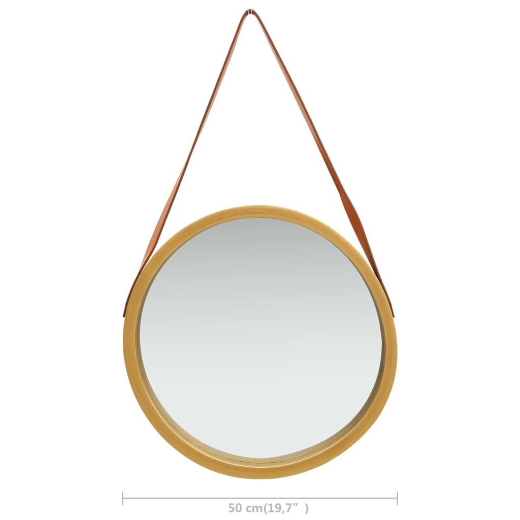 Specchio da Parete con Cinghia 50 cm Oro - homemem39