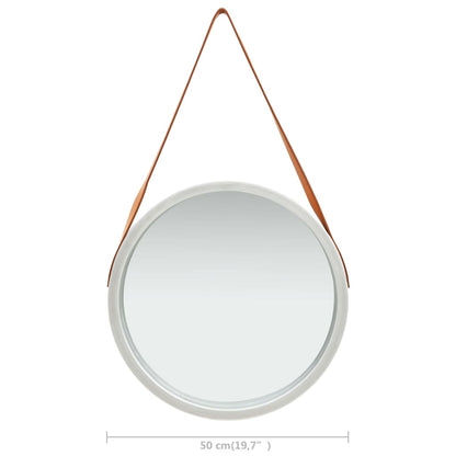 Specchio da Parete con Cinghia 50 cm Argento - homemem39