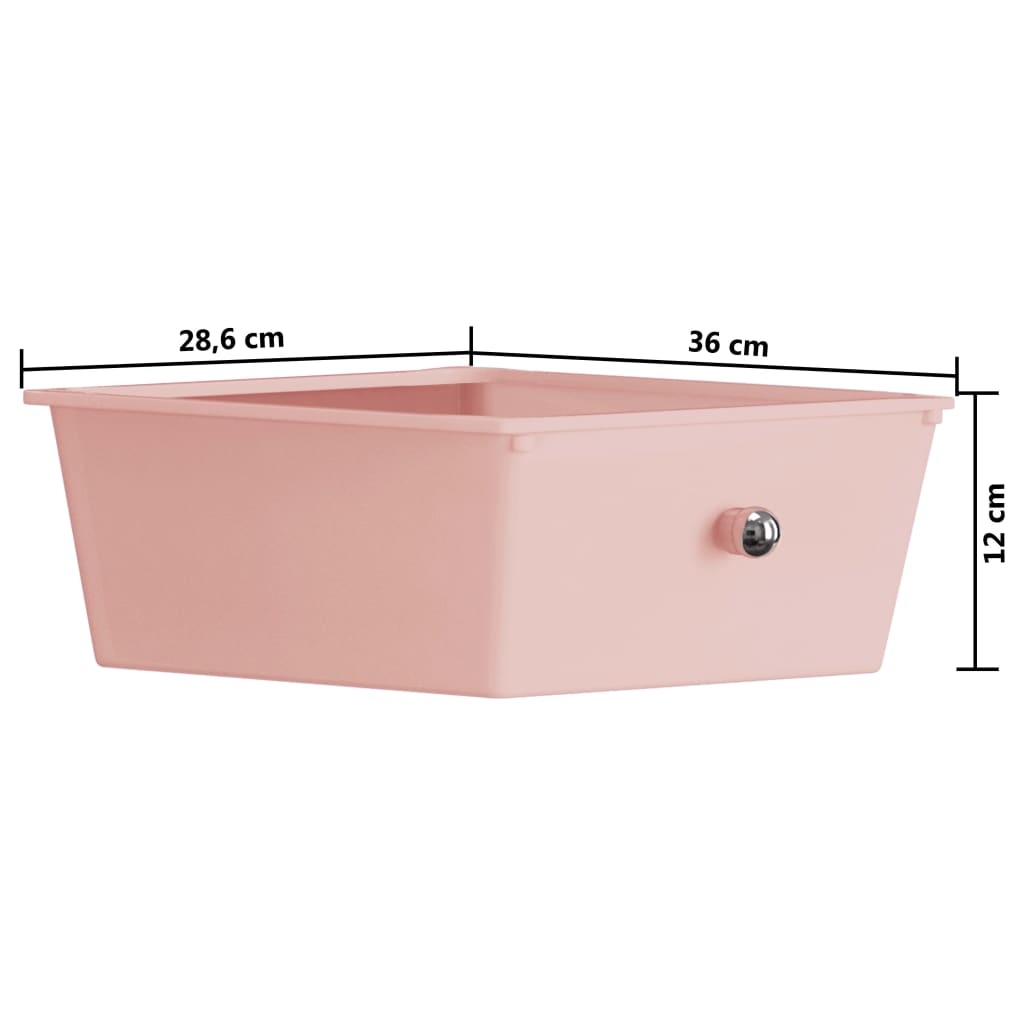 Carrello Portaoggetti Mobile con 4 Cassetti Rosa in Plastica - homemem39