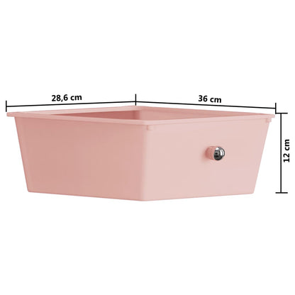 Carrello Portaoggetti Mobile con 4 Cassetti Rosa in Plastica - homemem39