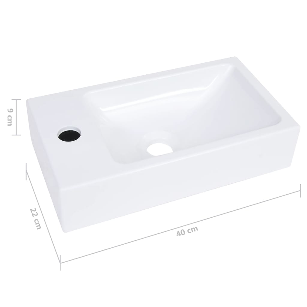 Lavabo 400x220x90 mm in SMC Bianco - homemem39