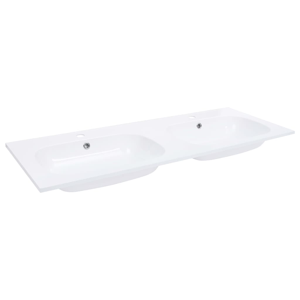 Lavabo Doppio da Incasso 1205x460x145 mm in SMC Bianco - homemem39