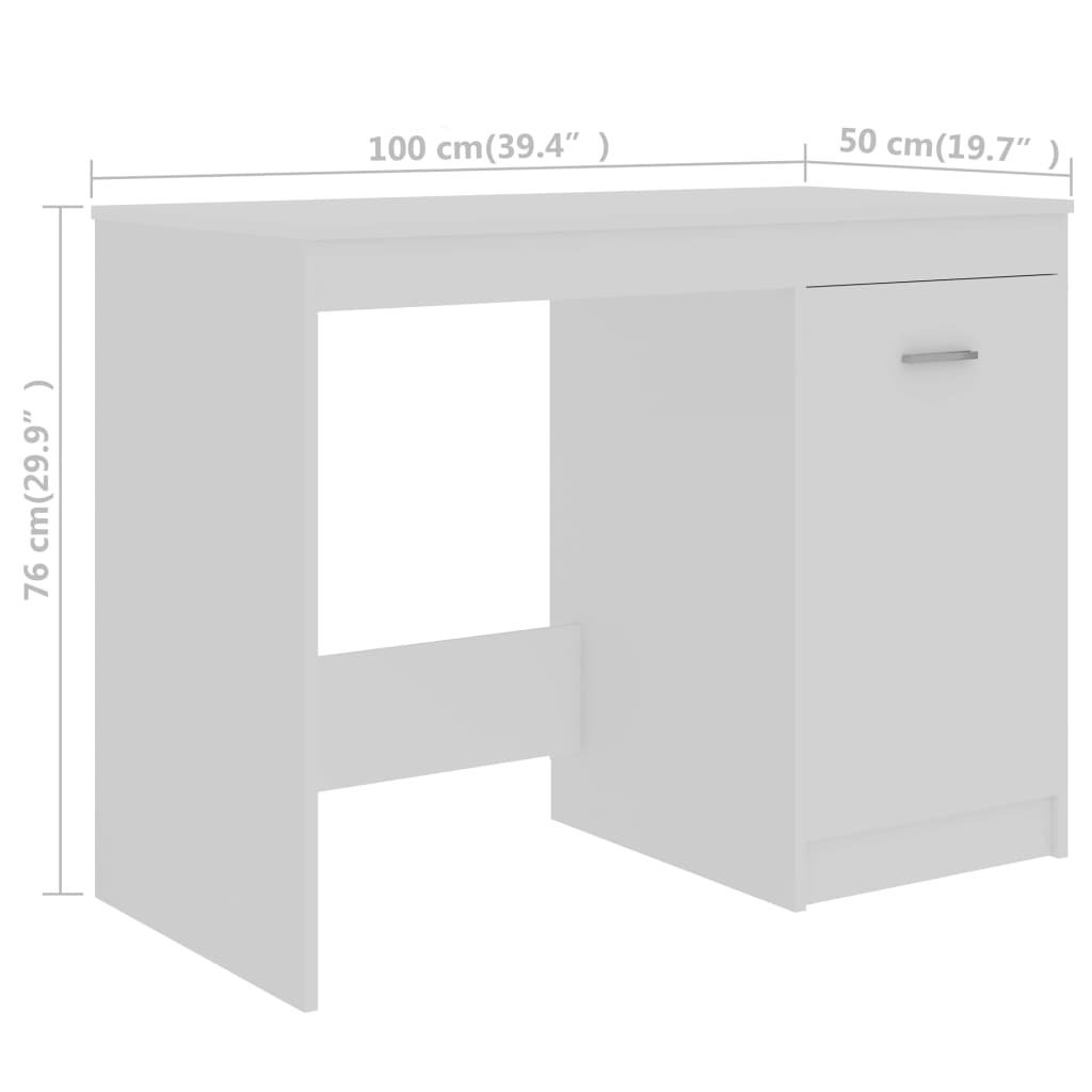 Scrivania Bianca 140x50x76 cm in Legno Multistrato - homemem39