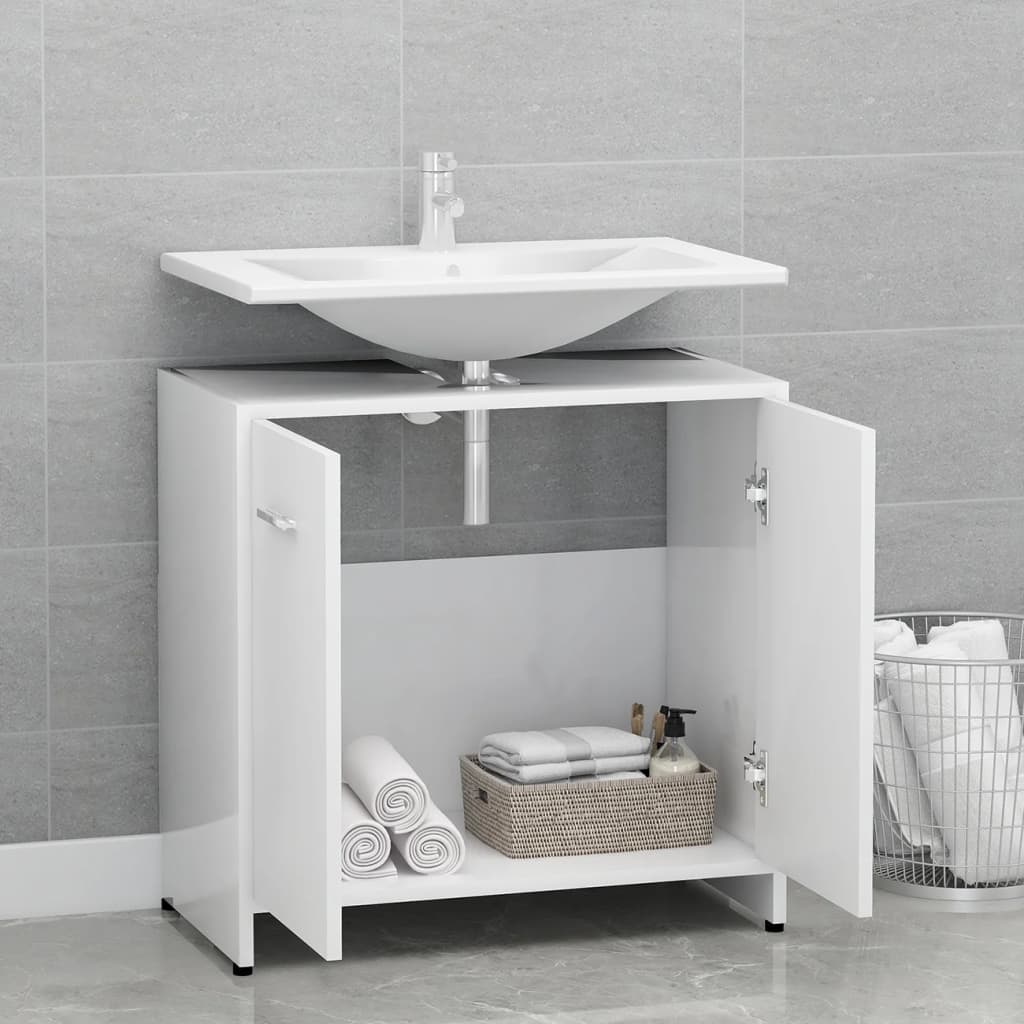 Armadio da Bagno Bianco 60x33x61 cm in Legno Multistrato - homemem39