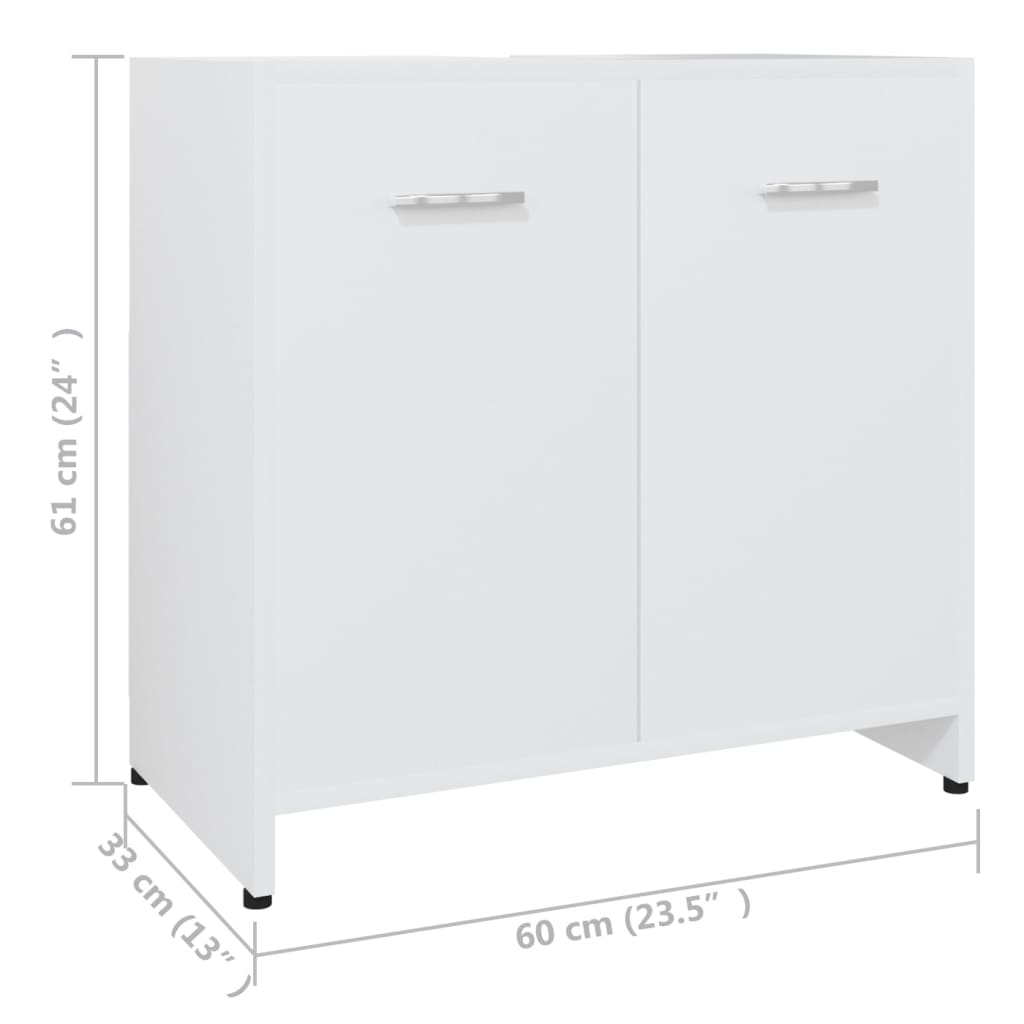 Armadio da Bagno Bianco 60x33x61 cm in Legno Multistrato - homemem39