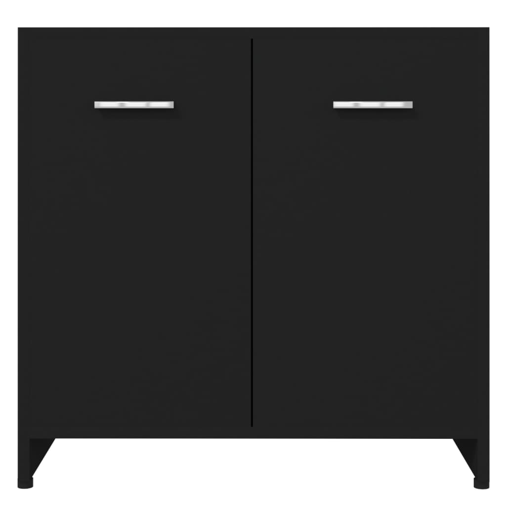 Mobile da Bagno Nero 60x33x61 cm in Legno Multistrato - homemem39