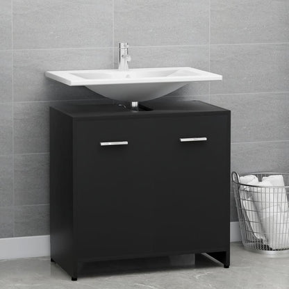 Mobile da Bagno Nero 60x33x61 cm in Legno Multistrato - homemem39