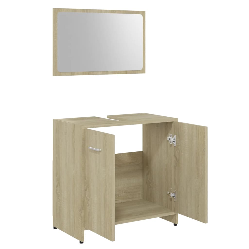 Set Mobili da Bagno Rovere Sonoma in Legno Multistrato - homemem39