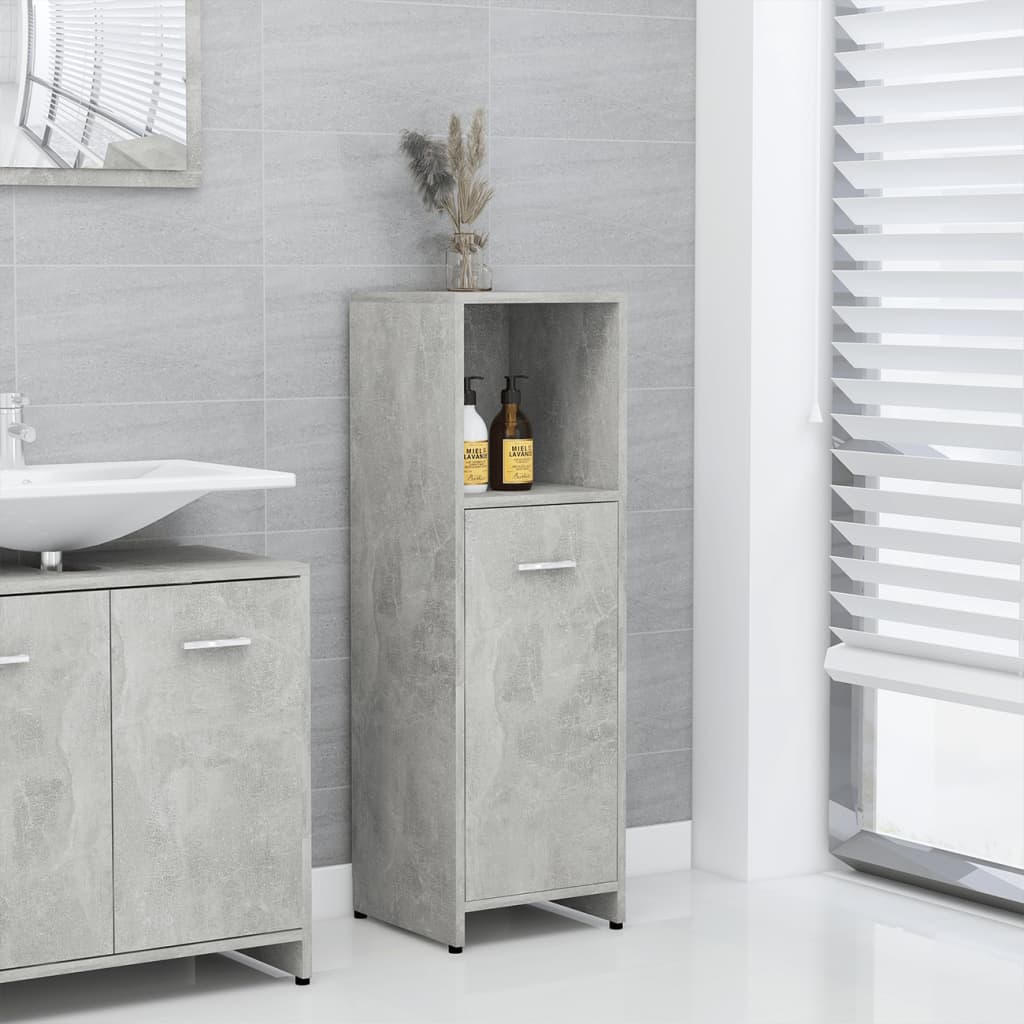 Armadio da Bagno Grigio Cemento 30x30x95 cm in Truciolato - homemem39