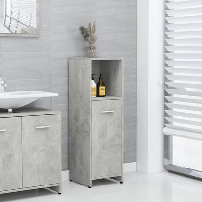 Armadio da Bagno Grigio Cemento 30x30x95 cm in Truciolato - homemem39