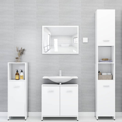 Armadio da Bagno Bianco 30x30x183,5 cm in Truciolato - homemem39