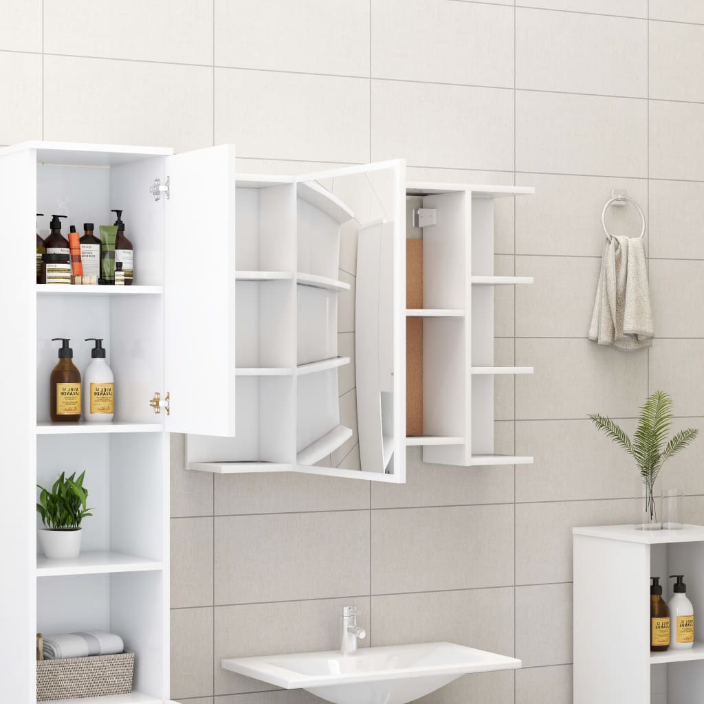 Armadio da Bagno Bianco 80x20,5x64 cm in Legno Multistrato - homemem39