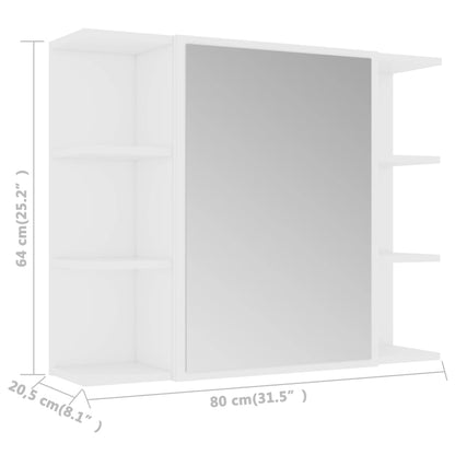 Armadio da Bagno Bianco 80x20,5x64 cm in Legno Multistrato - homemem39