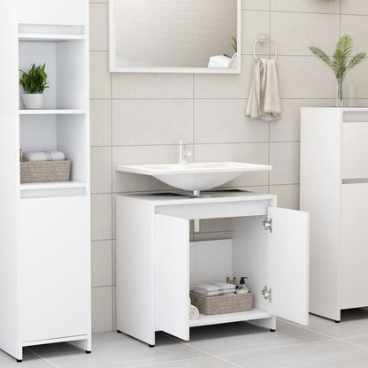 Armadio da Bagno Bianco 60x33x61 cm in Truciolato - homemem39