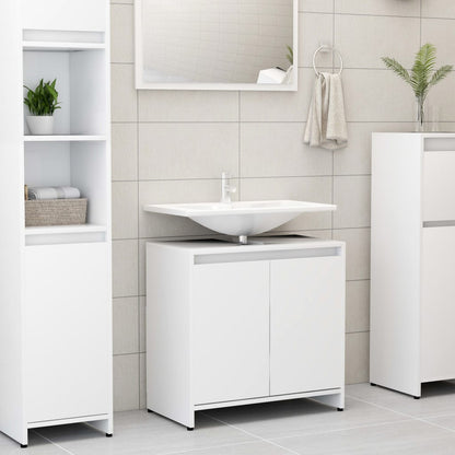 Armadio da Bagno Bianco 60x33x61 cm in Truciolato - homemem39