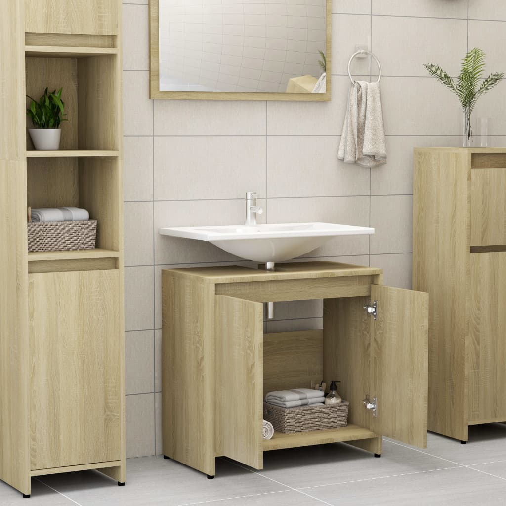 Armadio da Bagno Rovere Sonoma 60x33x61 cm in Truciolato - homemem39