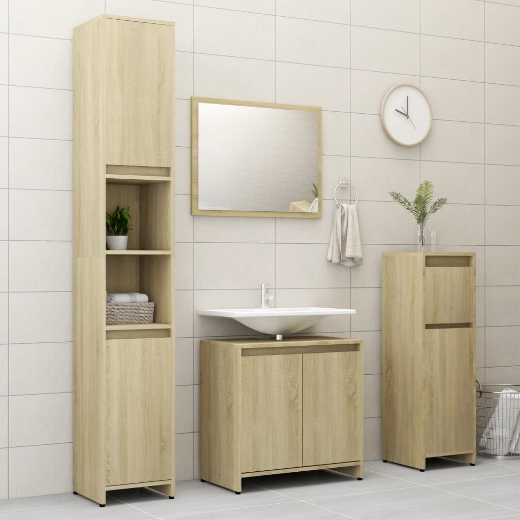 Armadio da Bagno Rovere Sonoma 60x33x61 cm in Truciolato - homemem39