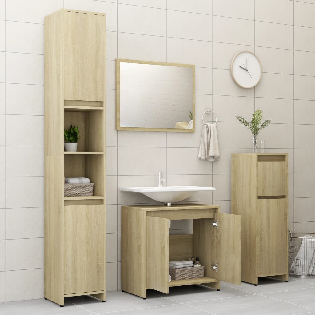 Armadio da Bagno Rovere Sonoma 60x33x61 cm in Truciolato - homemem39