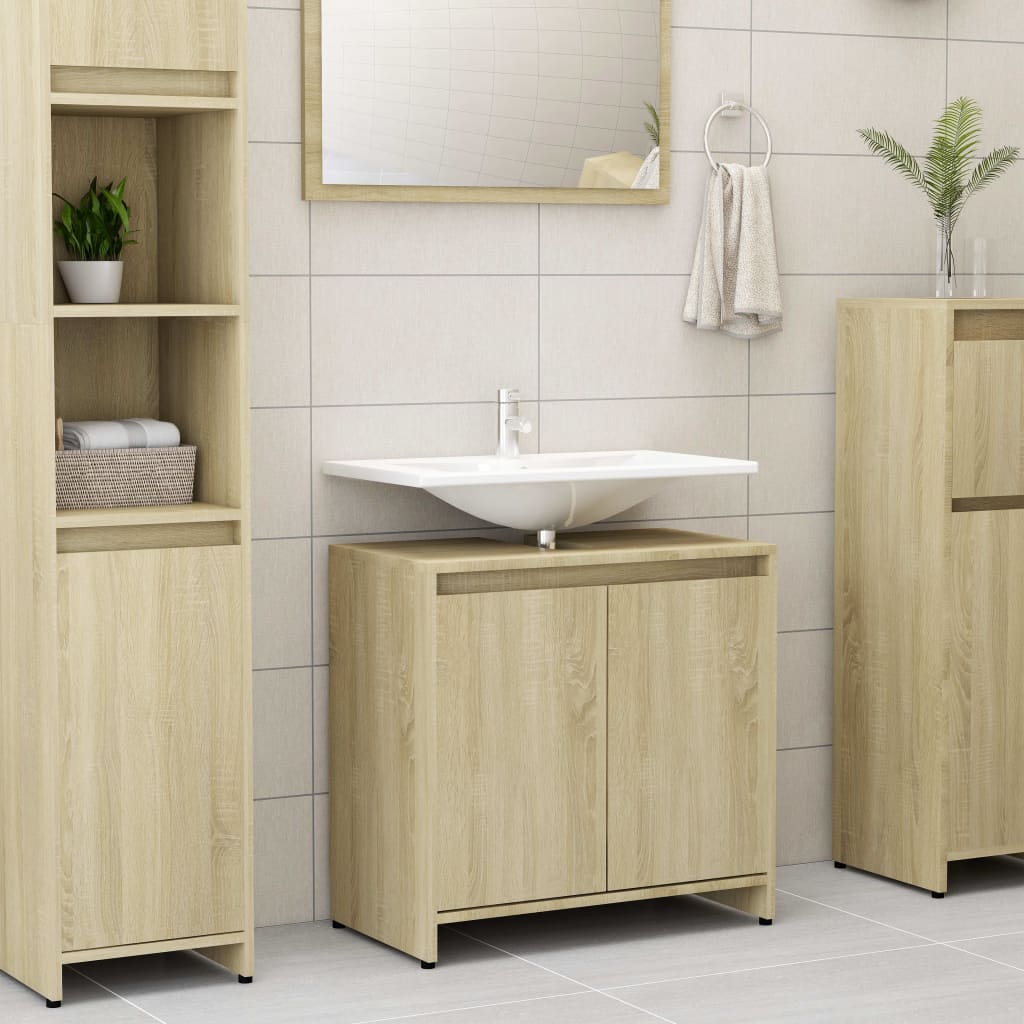 Armadio da Bagno Rovere Sonoma 60x33x61 cm in Truciolato - homemem39