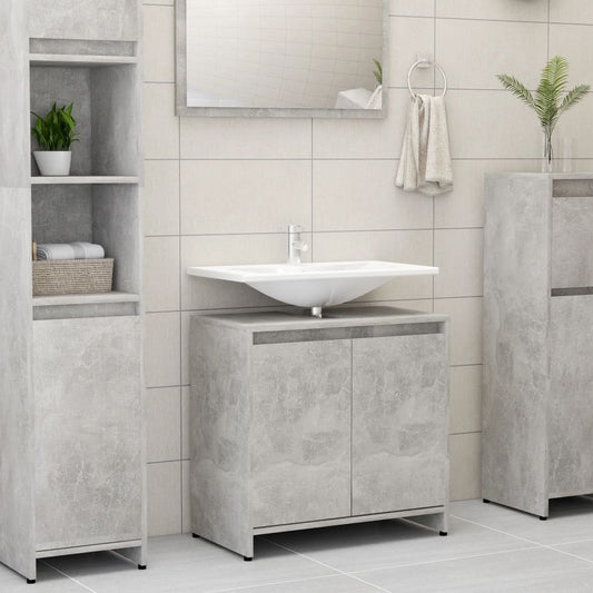 Armadio da Bagno Grigio Cemento 60x33x61 cm in Truciolato - homemem39