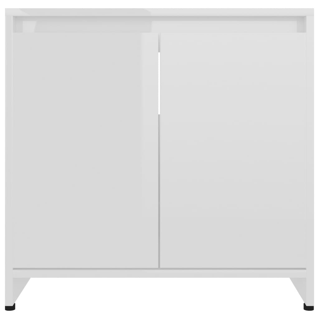 Mobile da Bagno Bianco Lucido 60x33x61 cm in Legno Multistrato - homemem39