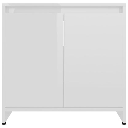 Mobile da Bagno Bianco Lucido 60x33x61 cm in Legno Multistrato - homemem39