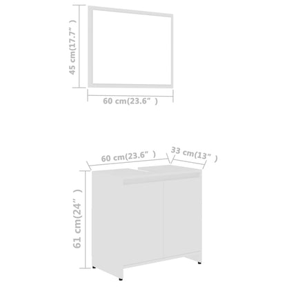 Set Mobili da Bagno Bianco in Legno Multistrato - homemem39