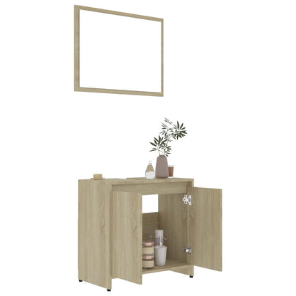 Set Mobili da Bagno Rovere Sonoma in Legno Multistrato - homemem39