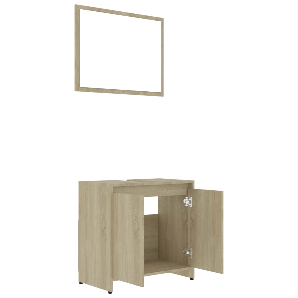 Set Mobili da Bagno Rovere Sonoma in Legno Multistrato - homemem39