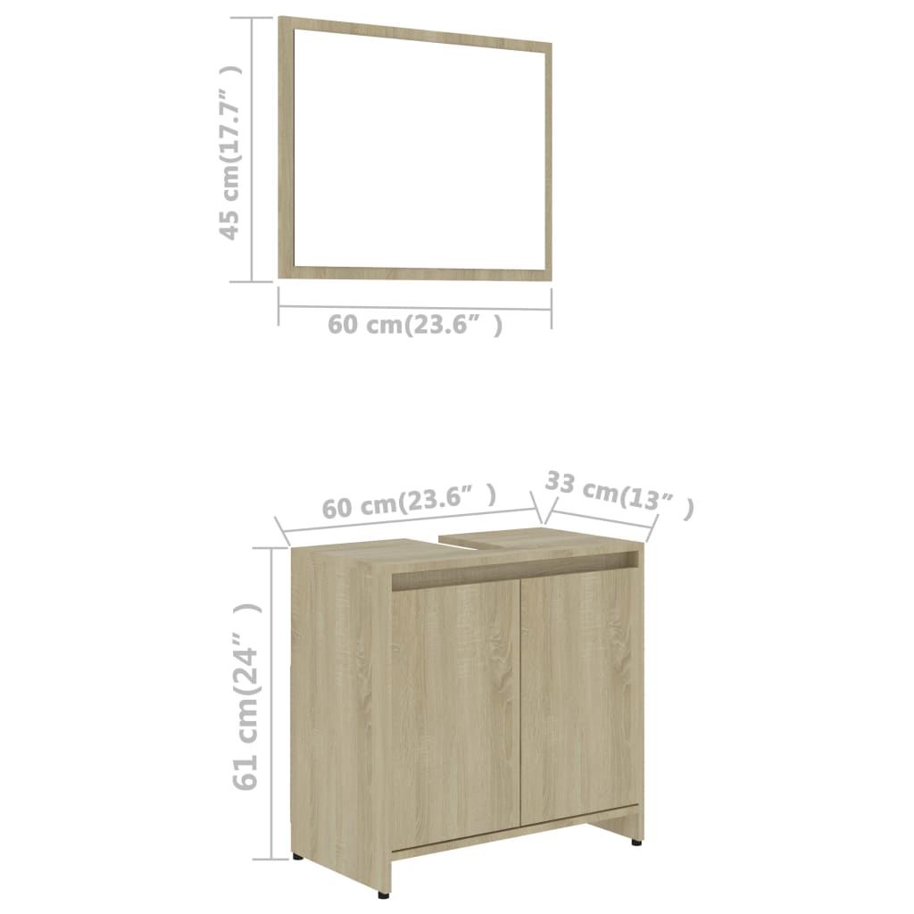 Set Mobili da Bagno Rovere Sonoma in Legno Multistrato - homemem39