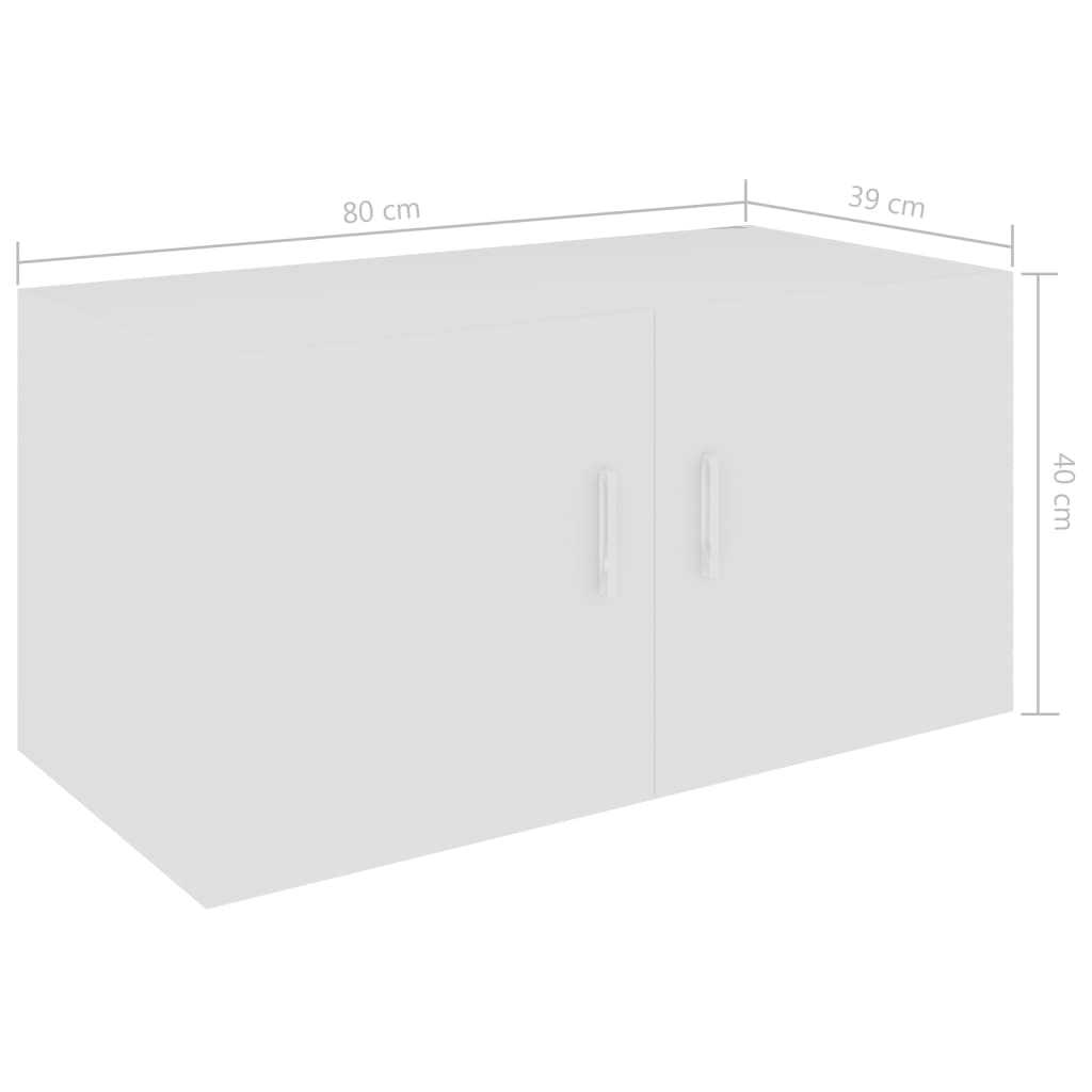 Armadietto da Parete Bianco 80x39x40 cm in Legno Multistrato - homemem39