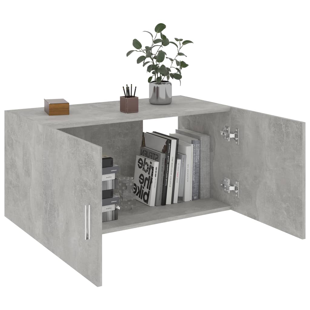 Armadietto da Parete Grigio Cemento 80x39x40 cm in Truciolato - homemem39