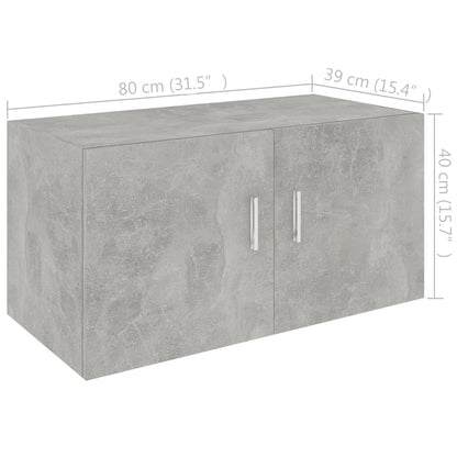 Armadietto da Parete Grigio Cemento 80x39x40 cm in Truciolato - homemem39